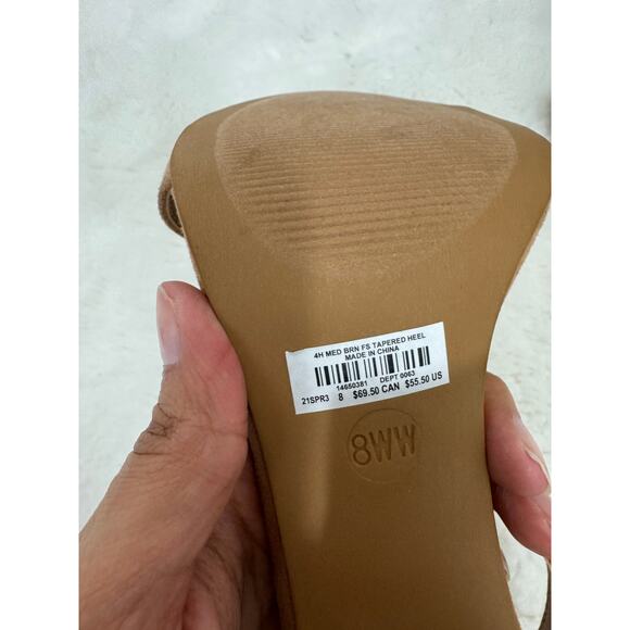 Torrid Faux Suede Block Heel Sandals Tan 8WW NWT - Picture 3 of 6